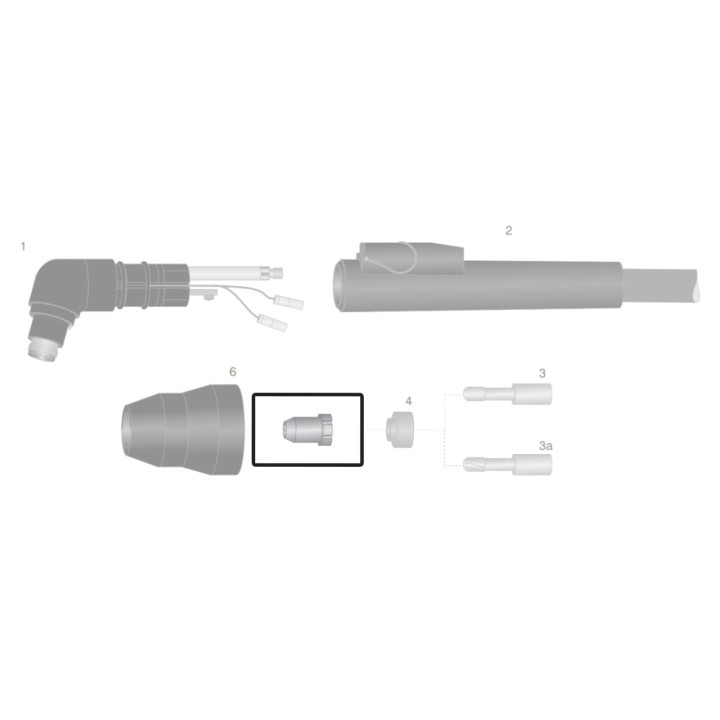dettaglio ugello ricambio torce taglio plasma thermal dynamic pch25 pch26 pch38