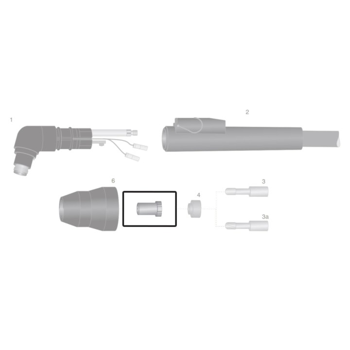 dettaglio ugello long life ricambio torcia taglio plasma pch25 26 38 thermal dynamic