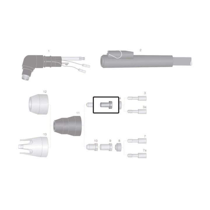 dettaglio ugello scriccatura ricambio torce taglio plasma pch m35 thermal dynamics