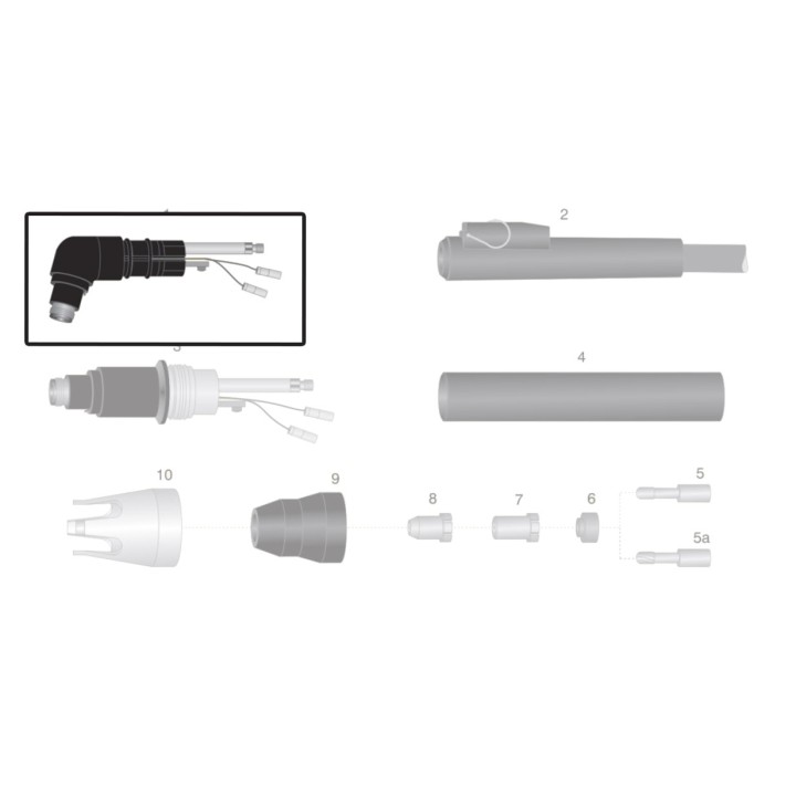 dettaglio corpo torcia ricambio thermal dynamic modello pch-m40 taglio plasma
