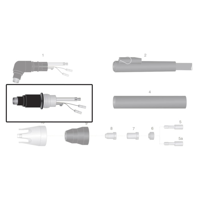 dettaglio corpo torcia macchina ricambio thermal dynamic modello pch-m40 taglio plasma