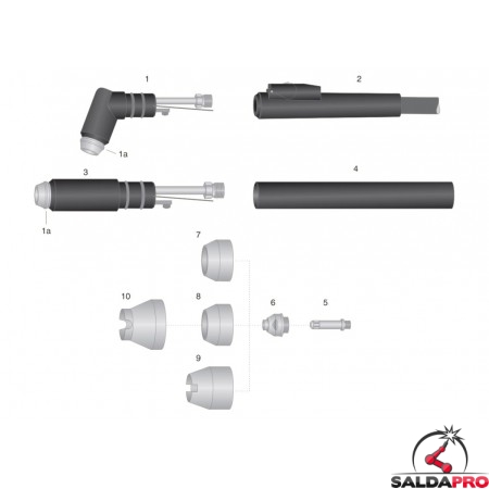 dettaglio torcia completa pch m51 taglio plasma thermal dynamics