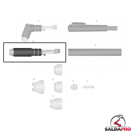 dettaglio corpo torcia macchina ricambio thermal dynamics modello pch-m51 taglio plasma cnc