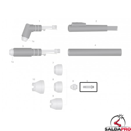 dettaglio elettrodo long life ricambio torce taglio plasma thermal dynamics pch-m51