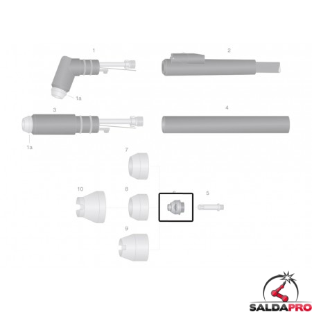 dettaglio ugello 0,96-2,0mm 15-65a ricambio torcia taglio plasma pch-m51 thermal dynamics