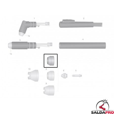 dettaglio ugello esterno ceramica ricambio torce taglio plasma thermal dynamics pch-m51