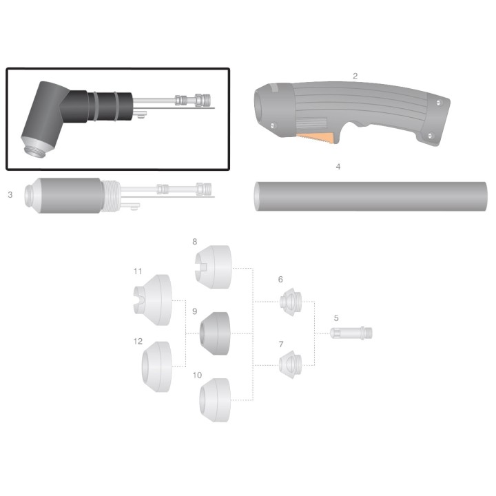 dettaglio corpo torcia ricambio thermal dynamics modello pch-m51 taglio plasma