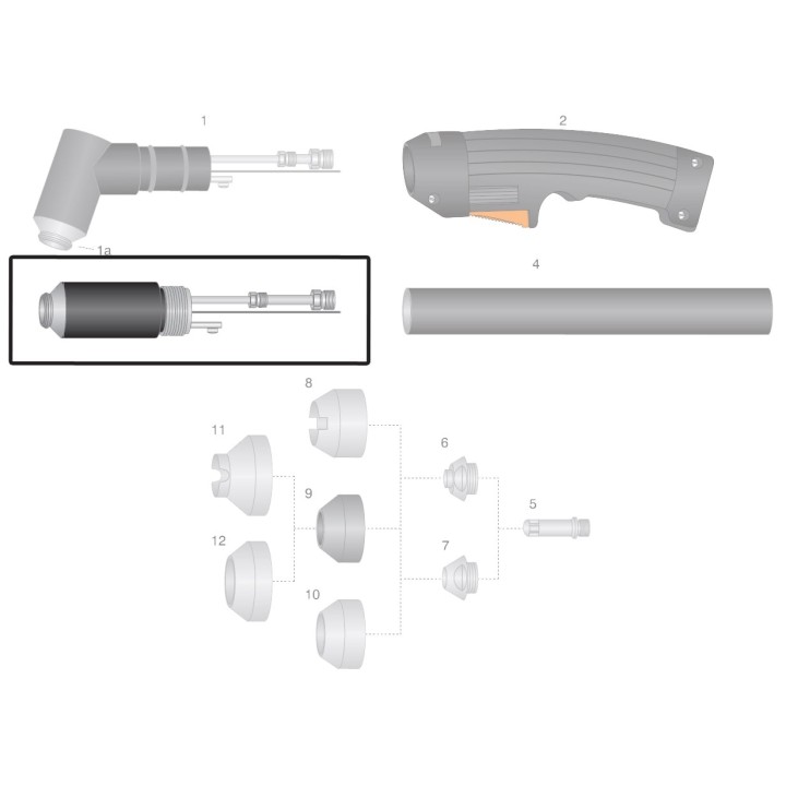 dettaglio corpo torcia macchina ricambio thermal dynamics modello pch-m52 taglio plasma cnc