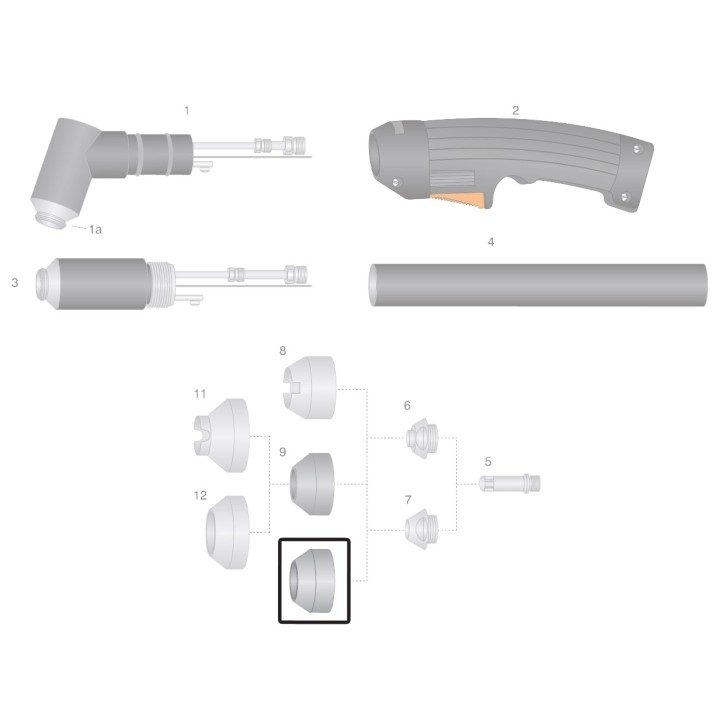 dettaglio ugello esterno ceramica ricambio torce taglio plasma thermal dynamics pch-m52