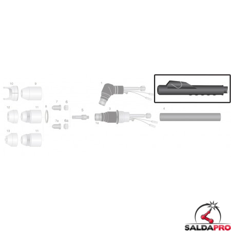 dettaglio impugnatura ricambio torce taglio plasma thermal dynamics pch-m60