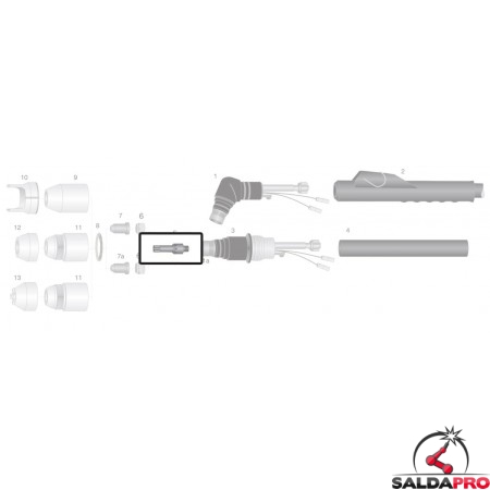 Elettrodo Long Life per torcia al plasma PCH-M di Thermal Dynamics (10pz)