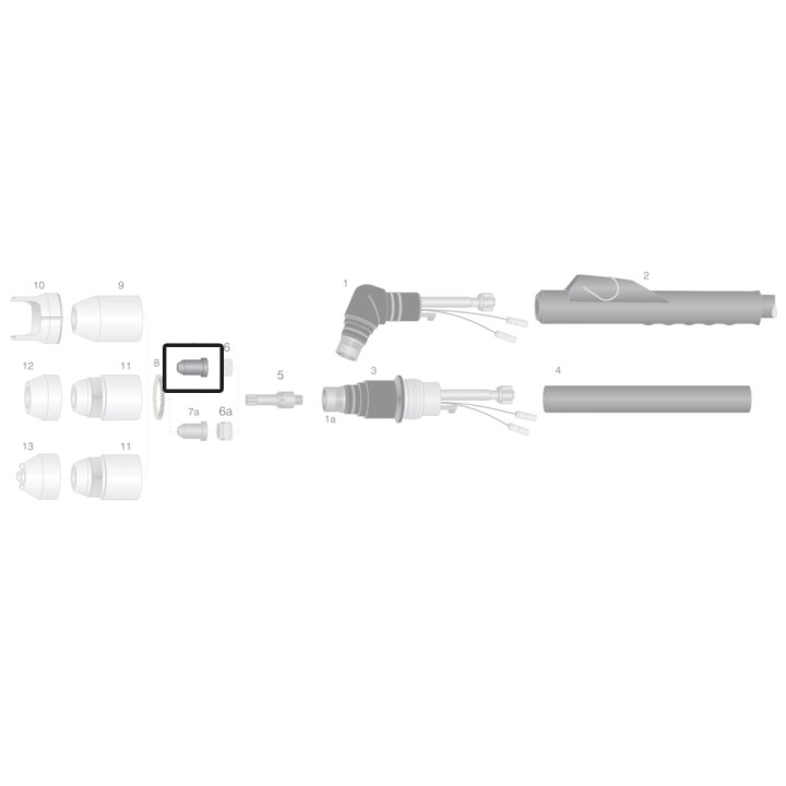 dettaglio ugello 0,99-1,24mm 35-60a ricambio torce taglio plasma pch-m60 thermal dynamics