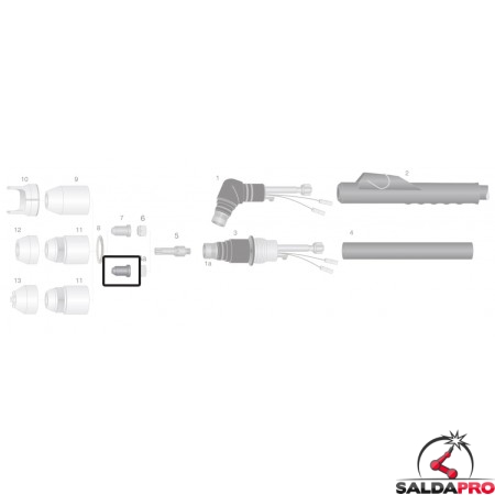 dettaglio ugello 1,86 scriccatura ricambio torce taglio plasma pch-m60 thermal dynamics