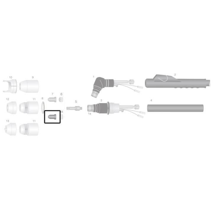 dettaglio ugello 1,86 scriccatura ricambio torce taglio plasma pch-m60 thermal dynamics