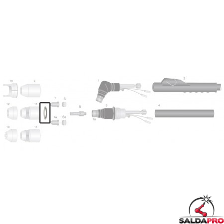 dettaglio molla ricambio torce taglio plasma pch-m60 thermal dynamics