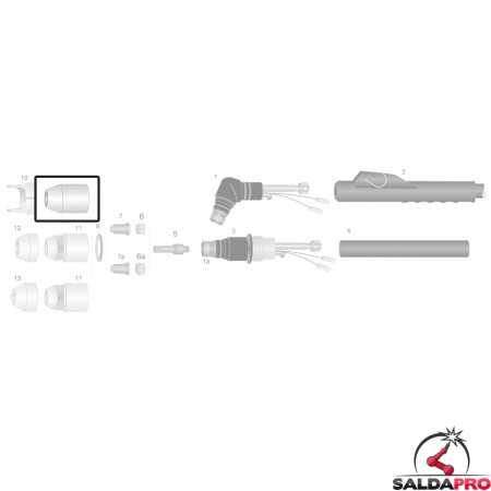 dettaglio ugello esterno ricambio torce taglio plasma pch-m60 thermal dynamics