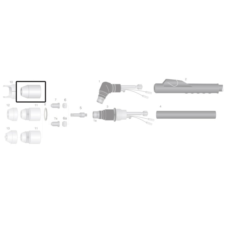 dettaglio ugello esterno ricambio torce taglio plasma pch-m60 thermal dynamics