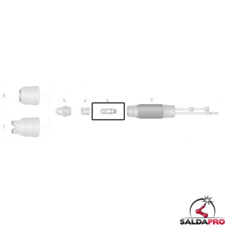 dettaglio elettrodo ricambio thermal dynamics modello pch-m120 taglio plasma cnc