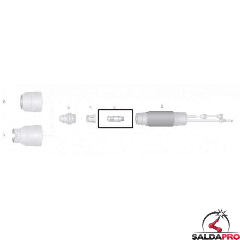 10 Elettrodi Per Taglio Al Plasma PT-40/60 - Rame Rosso Placcato, Ricambio 52582 Per Torcia Plasma