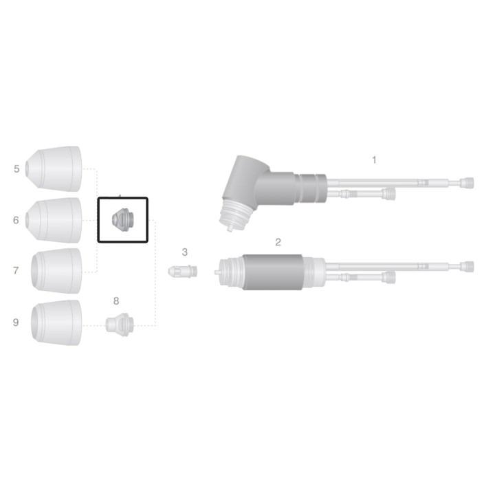 dettaglio ugello ar/h2 argon idrogeno 150a ricambio torcia taglio plasma pch-m150 thermal dynamics