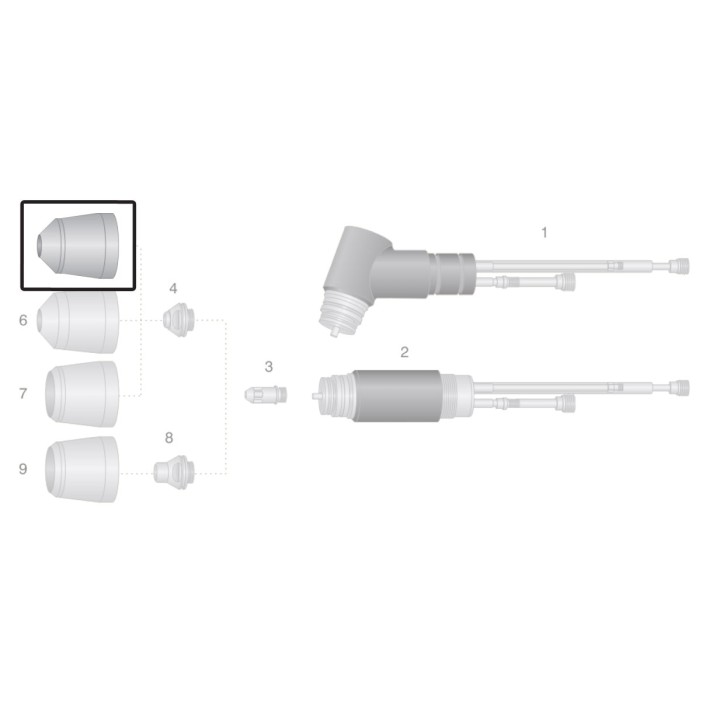 dettaglio ugello esterno ceramica ricambio torce taglio plasma pch-m150 thermal dynamics