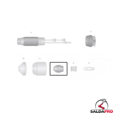 dettaglio ugello o2/n2/aria 50-100a ricambio torcia taglio plasma maximizer300 thermal dynamics