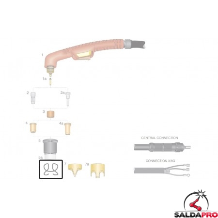 dettaglio molla distanziale ricambio torce taglio plasma ergocut s75 trafimet