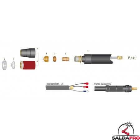 dettaglio torcia macchina completa autocut p 151 taglio plasma trafimet