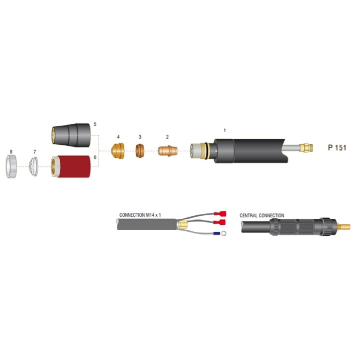 dettaglio torcia macchina completa autocut p 151 taglio plasma trafimet