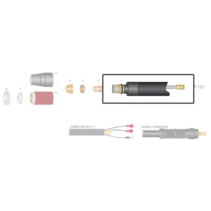 dettaglio corpo torcia macchina ricambio trafimet modello autocut p 151 taglio plasma cnc