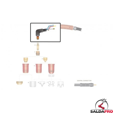 dettaglio corpo torcia ricambio trafimet modello ergocut aw 201 taglio plasma