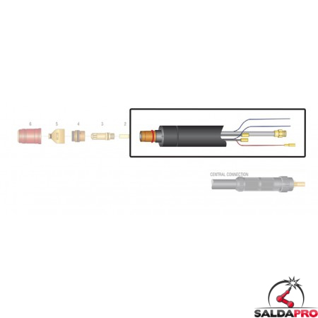 dettaglio corpo torcia macchina ricambio trafimet modello autocut aw 201p taglio plasma cnc