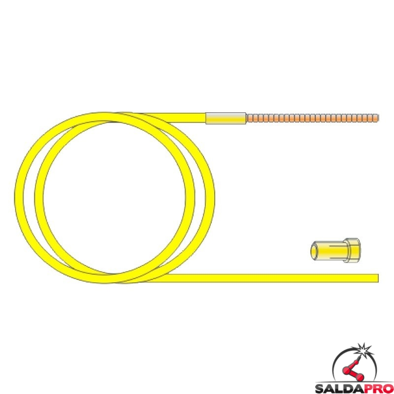 guaina teflon gialla 3,0 x4,5 ricambio torcia saldatura mig