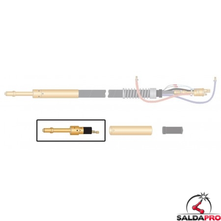 dettaglio corpo torcia macchina ricambio bz 240 collo 180° saldatura mig