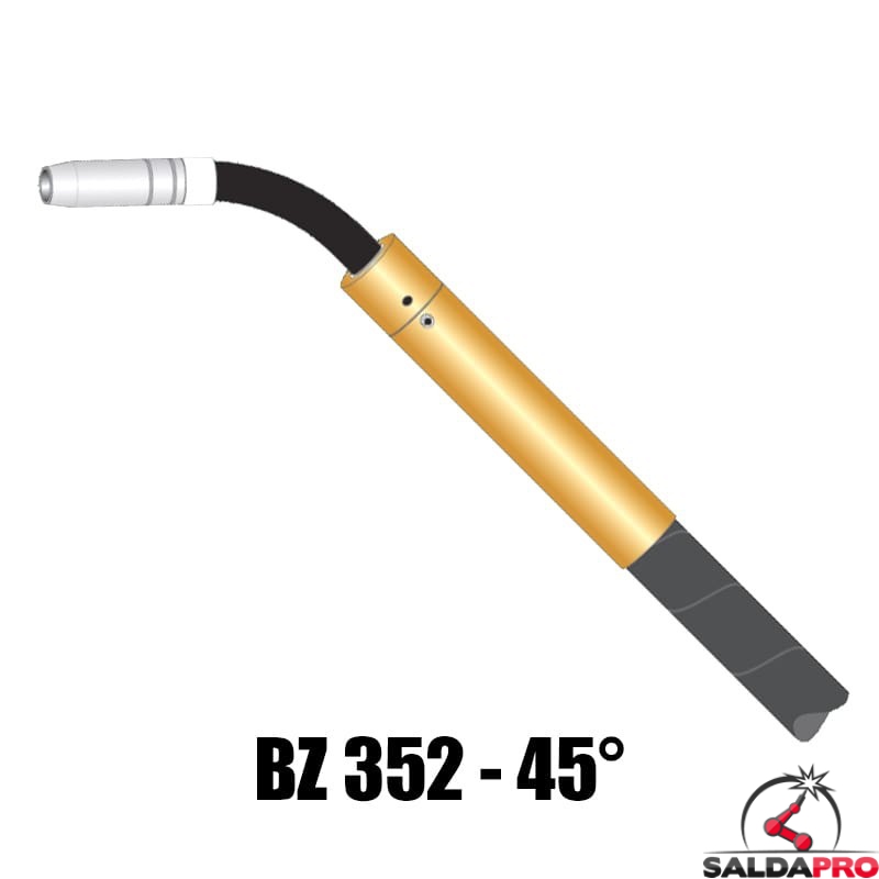 torcia completa automatica bz 352 collo 45° raffreddamento acqua saldatura mig