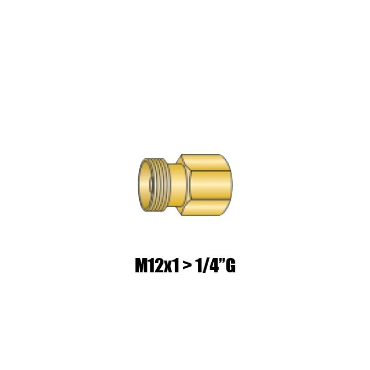 raccordo da m12x1 a 1/4"G ricambio adattatore centralizzato torce tig