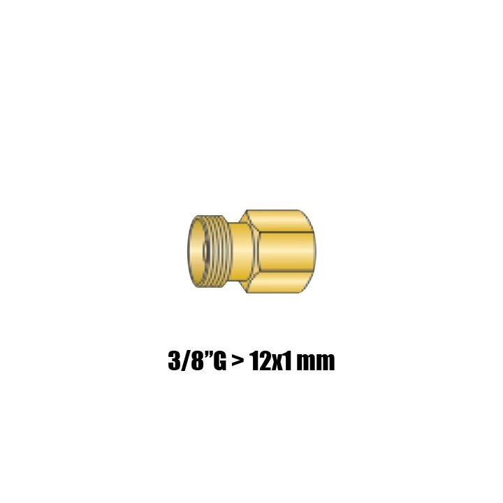 raccordo da 3/8"G a 12x1mm ricambio adattatore eurotig l-tec- centralizzatotorce saldatura tig