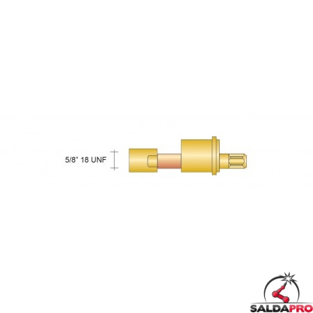 dettaglio adattatore tig eltec 5/8" 18 unf maschio ricambio torce saldatura tig