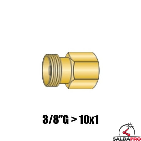 raccordo da 3/8"G a 10x1mm ricambio adattatore eurotig torce saldatura tig