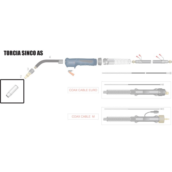 Ugello gas isolato tipo SN-AS.26 Ø 15-18 mm (10pz)