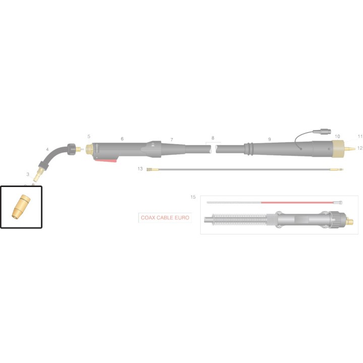 Ugello gas Ø10 - Ø19mm per torcia SN 202 (10pz)