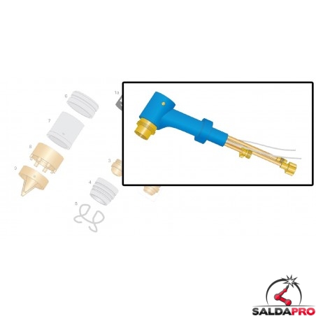 TESTA TORCIA TAGLIO PLASMA HILITAND - CORPO TORCIA SPESSORE 5MM P80