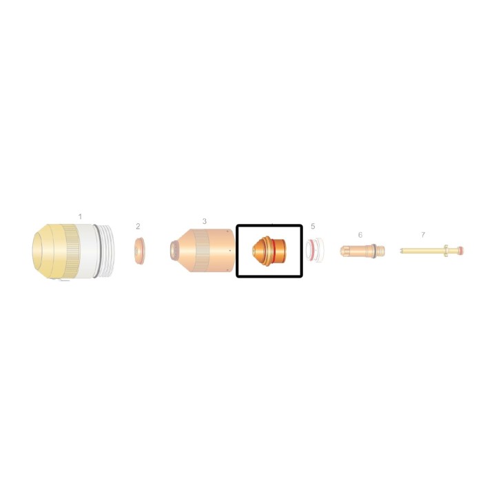 dettaglio ugello 130a smusso ricambio torce taglio plasma hpr 130 hypertherm