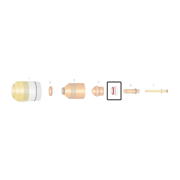 dettaglio diffusore 30a acciaio dolce ricambio torce taglio plasma hpr 130 hypertherm 220193