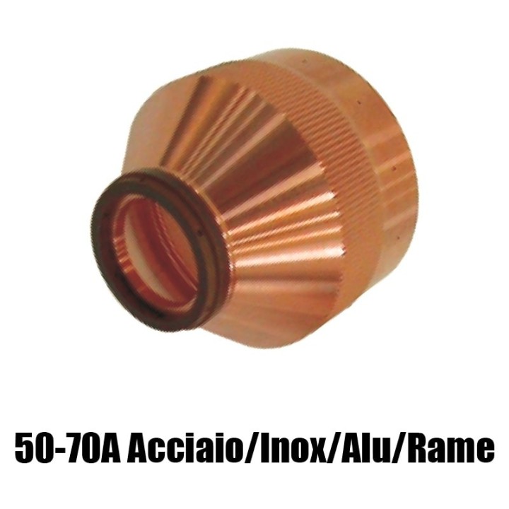 ugello chiusura 50-70a acciaio inox alluminio rame ricambio torce taglio plasma hd1070 hd3070 hypertherm 020795