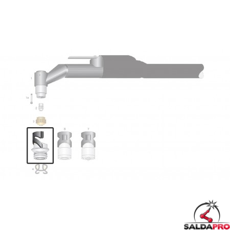 dettaglio protezione esterna tipo tn  ricambio torce taglio plasma saf-fro modello cp40r cp100r