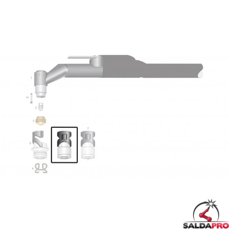 dettaglio protezione esterna tipo ti40  ricambio torce taglio plasma saf-fro modello cp40r cp100r