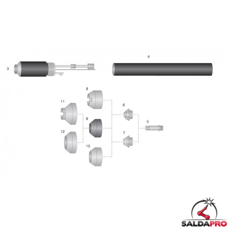 dettaglio torcia automatica completa pchm/m 52 taglio plasma thermal dynamics