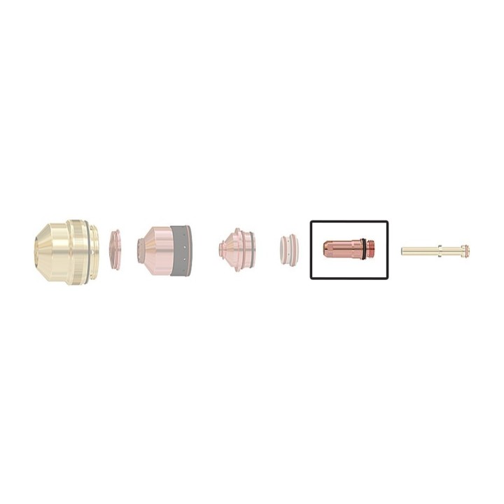 dettaglio elettrodo silverplus 200a argento ricambio torce plasma hpr260xd hpr400xd hpr800xd hypertherm 220666