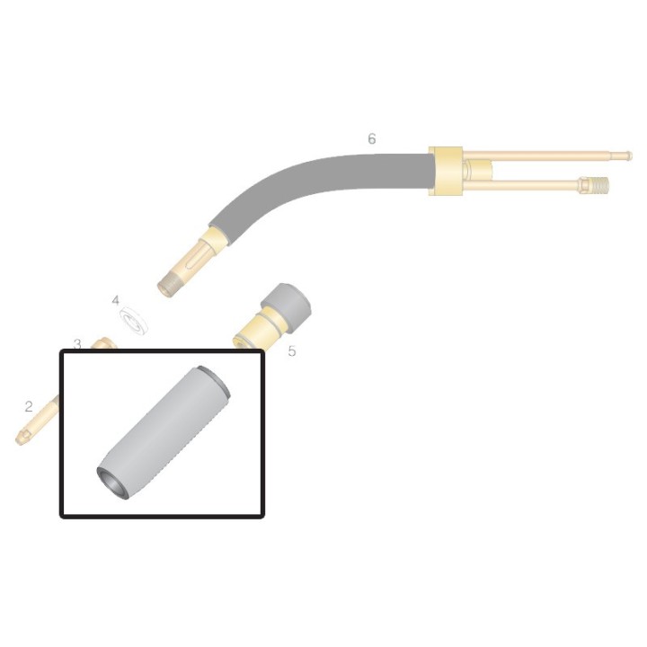 Ugello gas isolato Ø12-18 mm per torcia RH 302 (10pz)
